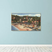 Avalon Blick auf die Crescent Ave. & Strand Leinwanddruck (Insitu (Holzboden))