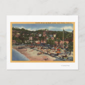 Avalon Blick auf die Crescent Ave. & Strand Postkarte (Vorderseite)