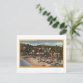 Avalon Blick auf die Crescent Ave. & Strand Postkarte (Stehend Vorderseite)