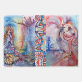 AVALON, LADY OF SEE, MORGANA Pink Blue Fantasy Geschenkpapier Set (Vorderseite 3)