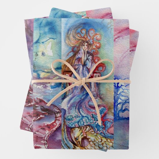 AVALON, LADY OF SEE, MORGANA Pink Blue Fantasy Geschenkpapier Set (Beispiel)