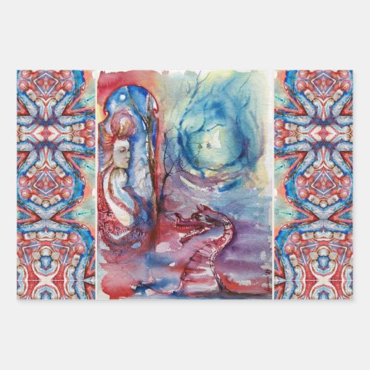 AVALON, LADY OF SEE, MORGANA Pink Blue Fantasy W Geschenkpapier Set (Vorderseite 3)