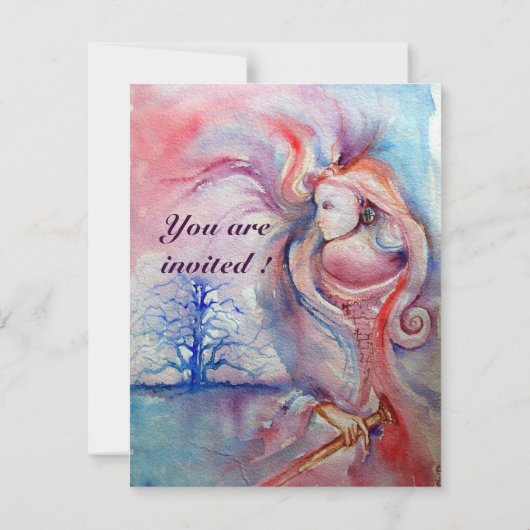 AVALON, lila blaue, weiche rosa Veilchen Einladung (Rückseite)