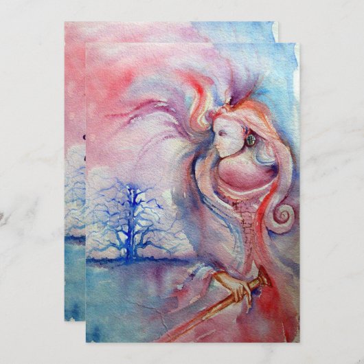 AVALON, lila blaue, weiche rosa Veilchen Einladung (Vorne/Hinten)