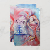 AVALON, Magie und Mysterien, weich rosa blaue uAwg Einladung (Vorne/Hinten)