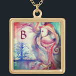 AVALON / Magie und Mystery Monogramm Vergoldete Kette<br><div class="desc">Farbenfrohe, skurrile, romantische, symbolische zeitgenössische figurative Aquarellmalerei für eine spirituelle, mystische Legende in sanften blauen, rosa, roten, lila, violetten, weißen, violetten Farben von Alessandro Lumini 1988 . Dieses coole und künstlerische Design ist auch ein wunderschönes Geschenk für besondere Anlässe, Geburtstage, Hochzeiten, Weihnachten, Feiertage, Valentinstag, Mardi Gras ( Fat Tuesday )...</div>