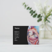 AVALON / Magie und Mystery Pink Blue Black Fantasy Visitenkarte (Stehend Vorderseite)