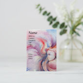 AVALON / Magie und Mystery Pink Blue Fantasy Visitenkarte (Stehend Vorderseite)