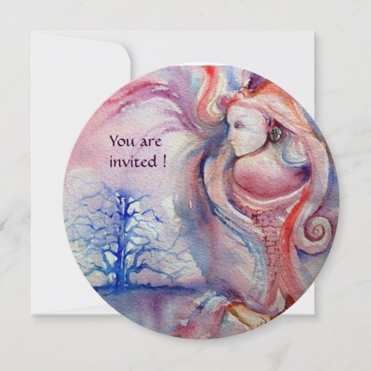 AVALON Magie und Mystery soft pink blau Einladung (Vorderseite)