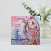 AVALON Magie und Mystery soft pink blau Einladung (Stehend Vorderseite)