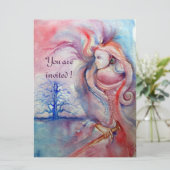 AVALON, Magie und Mystery soft pink lila blau Einladung (Stehend Vorderseite)