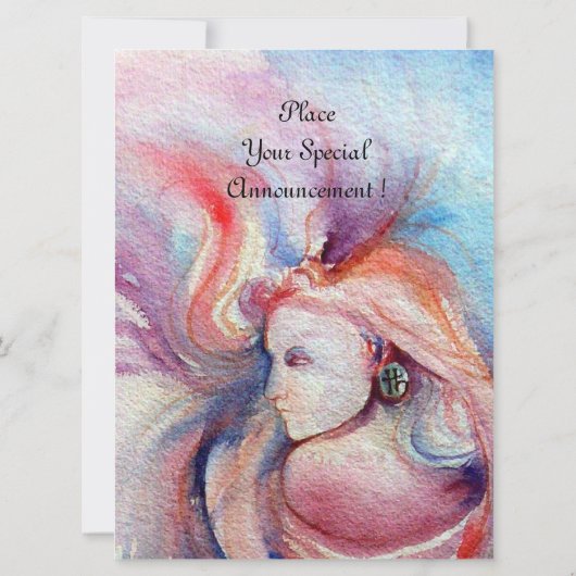 AVALON, Magie und Mystery soft pink lila blau Einladung (Rückseite)