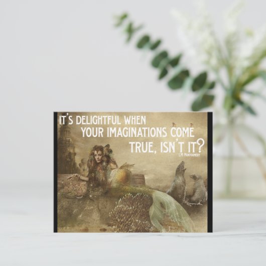 Avalon mit Zitat-Postkarte Postkarte (Stehend Vorderseite)