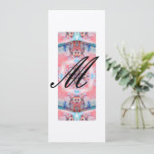 AVALON Monogramm 2, rosa, lila metallisches CHAMPA Einladung (Stehend Vorderseite)