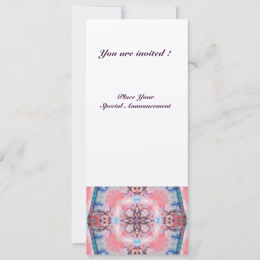 AVALON Monogramm 2, rosa, lila metallisches CHAMPA Einladung (Rückseite)