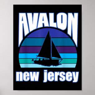 Avalon NJ mit Segelboot für den Sommer Strand Ozea Poster