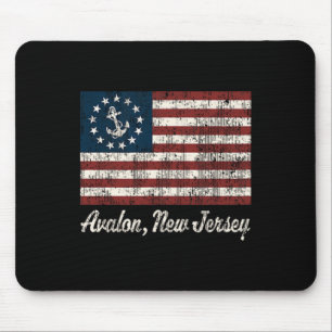 Avalon Nj Vintage Segel Us Anker Bootsflagge T-Shi Mousepad