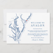 Avalon NJ Wedding Weekend Events Willkommensreise Dankeskarte (Vorderseite)
