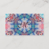 AVALON PSYCHEDELIC Monogramm, rosa lila blau Visitenkarte (Rückseite)
