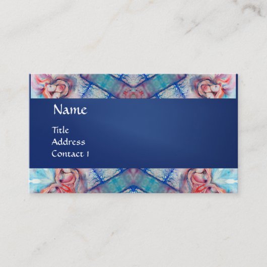 AVALON PSYCHEDELIC Monogramm, rosa lila blau Visitenkarte (Vorderseite)