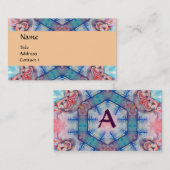 AVALON PSYCHEDELIC Monogramm, rosa lila blau Visitenkarte (Vorne/Hinten)