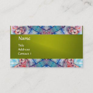 AVALON PSYCHEDELIC Monogramm, rosa, lila gelb Visitenkarte