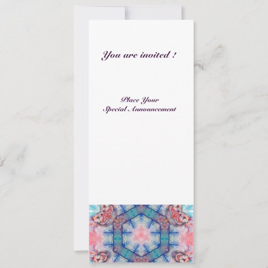 AVALON psychedelisch , weich pink lila blau Einladung (Rückseite)