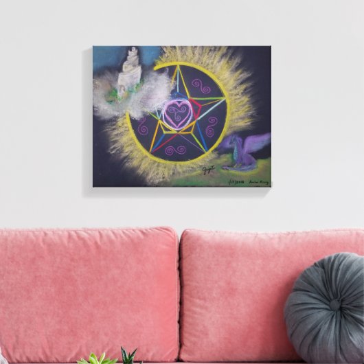 Avalon Rising pastellfarbig zeichnend Leinwanddruck (Insitu (Wohnzimmer))