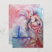 AVALON, sanft rosa, lila blau Einladung (Vorne/Hinten)