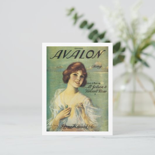 Avalon Song Vintag Songbook Cover Postkarte (Stehend Vorderseite)