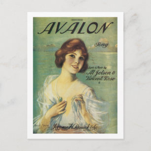 Avalon Song Vintag Songbook Cover Postkarte