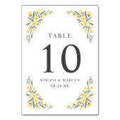 Avalon Yellow Wildblumen Wedding Tischnummer (Vorderseite)