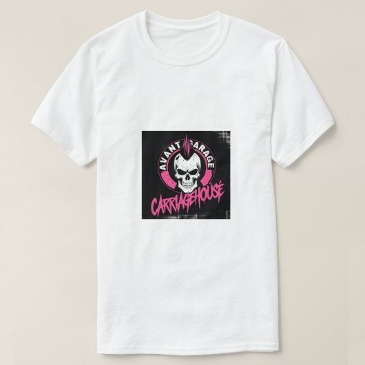 Avant Garage Carriage House: Punk Rock Skull Emble T-Shirt (Design vorne)