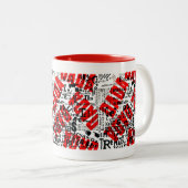 AVANT GARDE 1922 DADA ART TEXT DESIGN ZWEIFARBIGE TASSE (VorderseiteRechts)