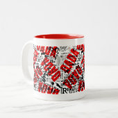 AVANT GARDE 1922 DADA ART TEXT DESIGN ZWEIFARBIGE TASSE (Vorderseite Links)