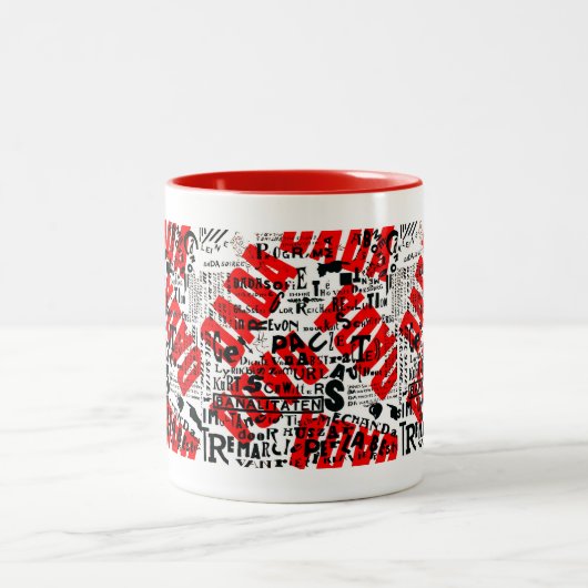 AVANT GARDE 1922 DADA ART TEXT DESIGN ZWEIFARBIGE TASSE (Mittel)