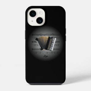 Avant Garde ~ Akkordeon auf Globus mit Notenblatt iPhone 14 Hülle