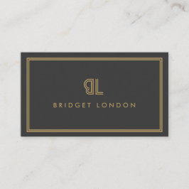 AVANT GARDE ART DECO LOGO mit IHREM INITIALS GRAU Visitenkarte