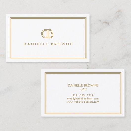 AVANT GARDE ART DECO LOGO MIT IHREN INITIALEN VISITENKARTE (Vorne/Hinten)