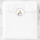 Avant-Garde Art Style Monogram. Buchstabe A Runder Aufkleber (Tasche)