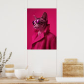Avant-Garde Cat Calico Fashion Portrait Poster (Küche)
