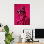 Avant-Garde Cat Calico Fashion Portrait Poster (Heimbüro)