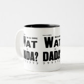 AVANT GARDE DADA ART TEXT ZWEIFARBIGE TASSE (Vorderseite Links)