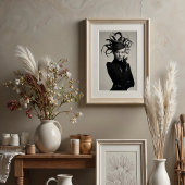 Avant-Garde-Elegance: Monochrome-Hat-Mode Poster