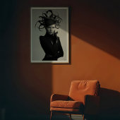 Avant-Garde-Elegance: Monochrome-Hat-Mode Poster