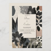 Avant-Garde Foliage Blumenhochzeit Einladung (Vorne/Hinten)
