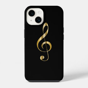 Avant Garde, goldener G-Schlüssel auf schwarzem Hi iPhone 14 Hülle