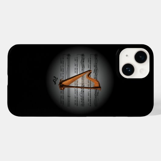 Avant Garde ~ Harp on Globe mit Sheet Music ~ Case-Mate iPhone Hülle (Rückseite (Horizontal))