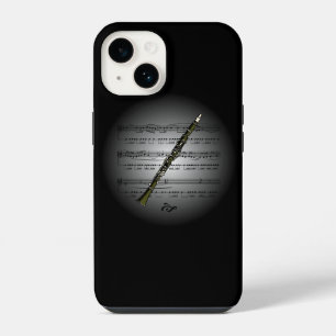 Avant Garde ~ Klarinette auf Globus mit Notenblatt iPhone 14 Hülle