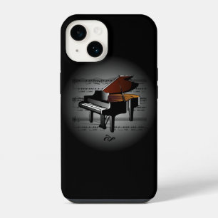 Avant Garde ~ Klavier auf dem Globus mit Notenblat iPhone 14 Hülle